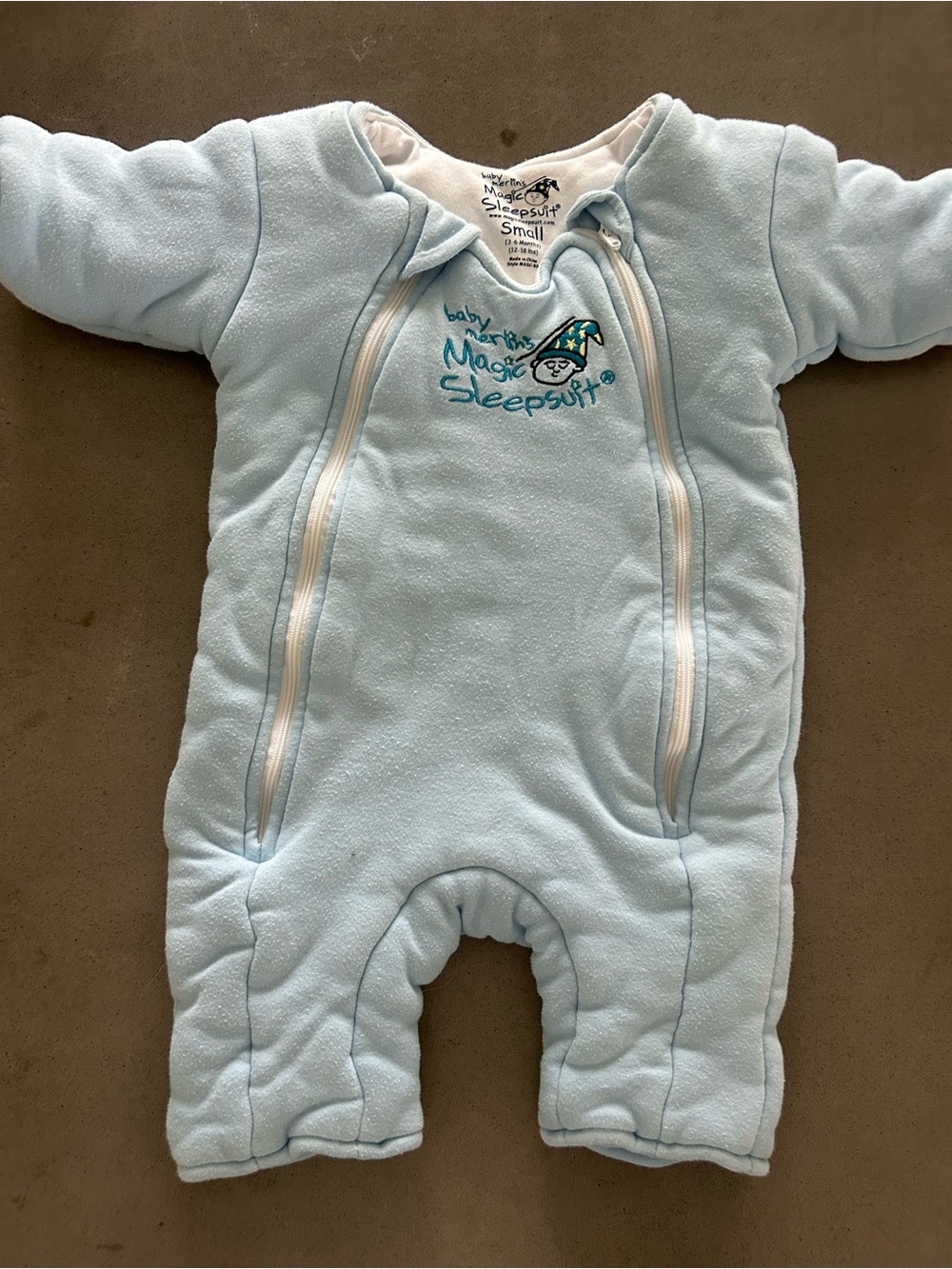 Baby Merlin’s Magic Sleepsuit Light Blue Baby EUC WYKYK